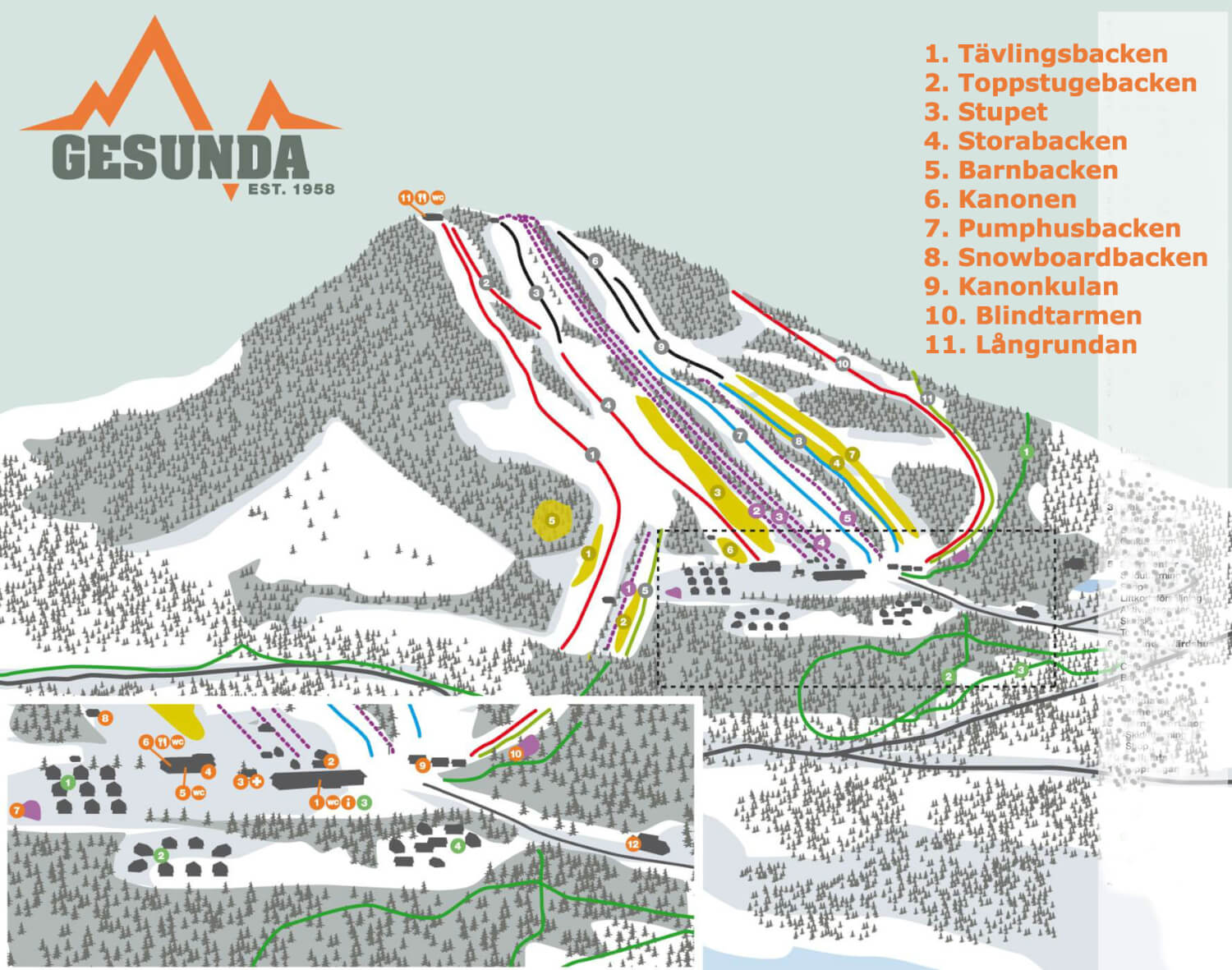 Pistkarta Gesundaberget